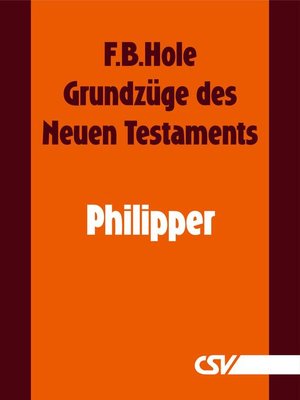 cover image of Grundzüge des Neuen Testaments--Philipper